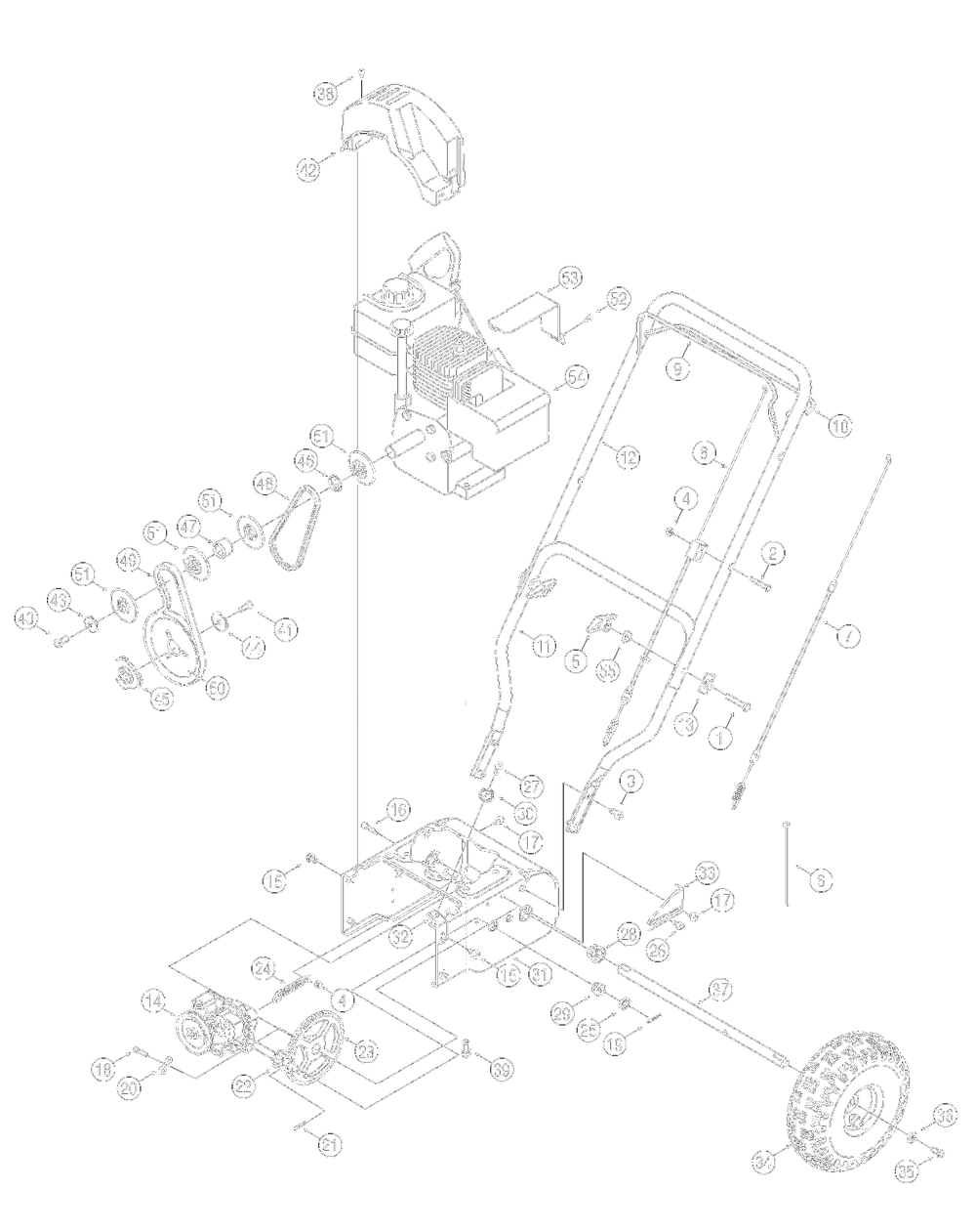 Handleandwheels Diagram and Parts List for 31A-3BAD729 2005-2 Yard Machines Snow Blower